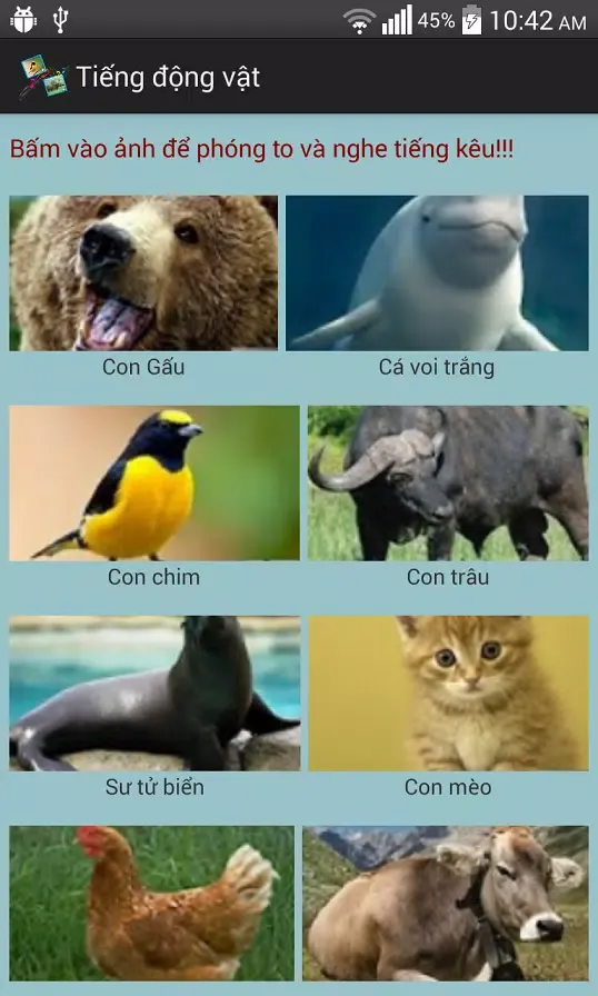 Am thanh dong vat - tieng keu Screenshots
