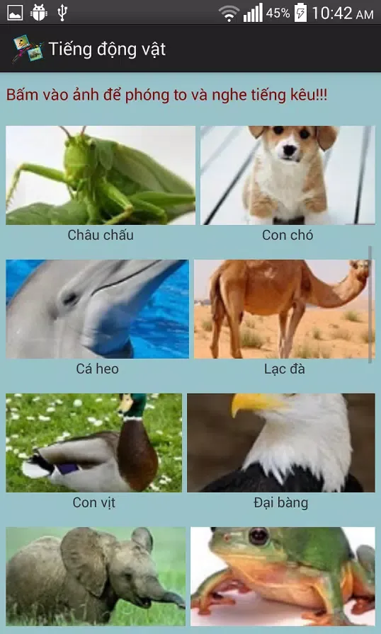 Am thanh dong vat - tieng keu Screenshots