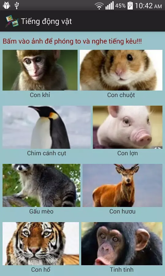 Am thanh dong vat - tieng keu Screenshots