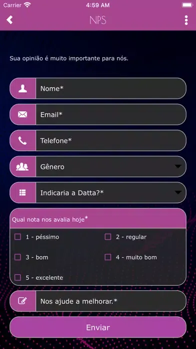 Capturas de tela do DATTA BÜSINESS