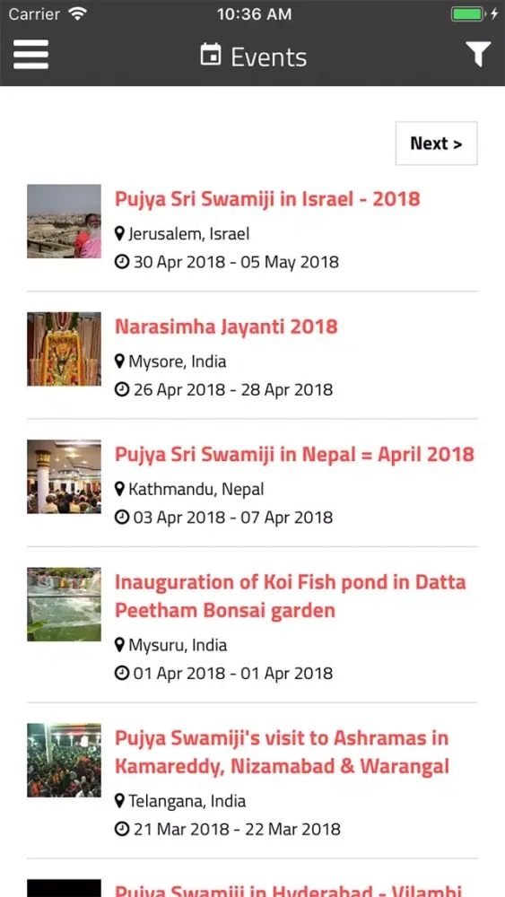 Tangkapan skrin Avadhoota Datta Peetham