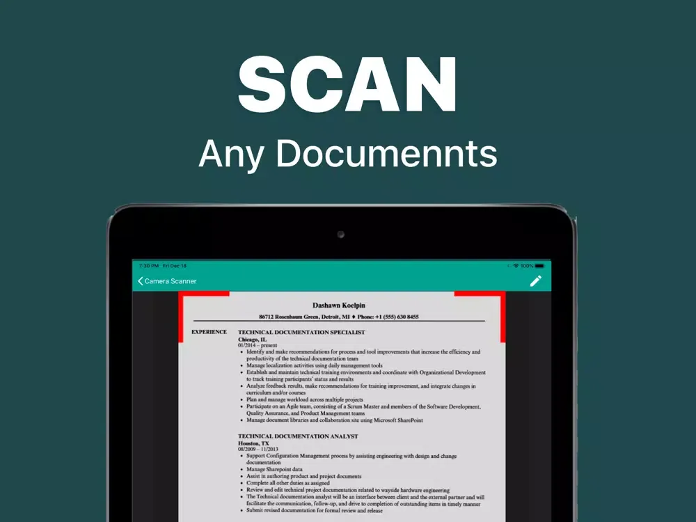 Ảnh chụp màn hình của Camera Scanner - ORC Scanner iPad 