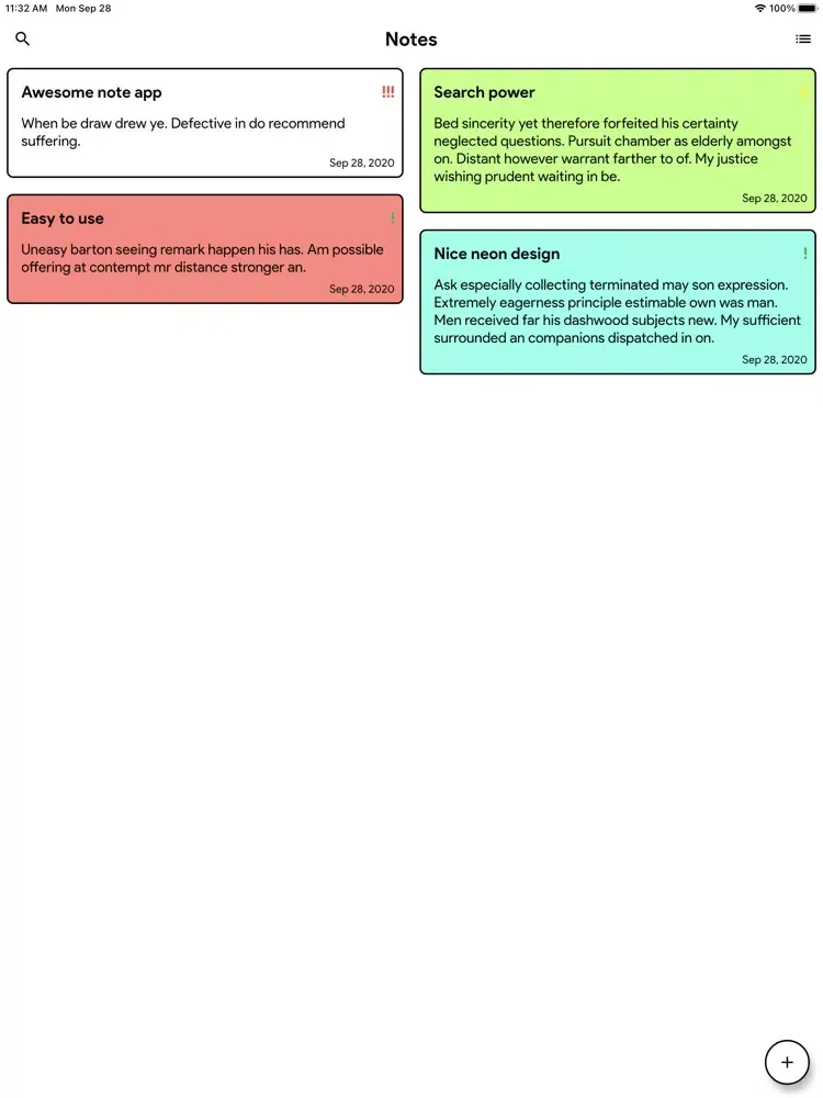 Neon Note Pro - The Simple App iPad  스크린샷
