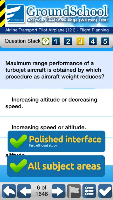 Capturas de tela do FAA ATP Written Test Prep