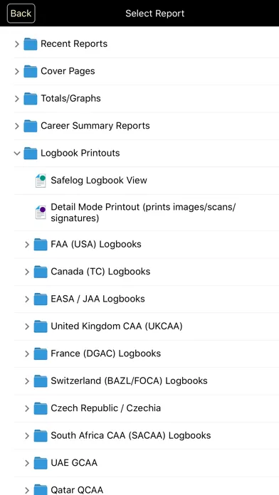 Screenshot di Safelog Pilot Logbook