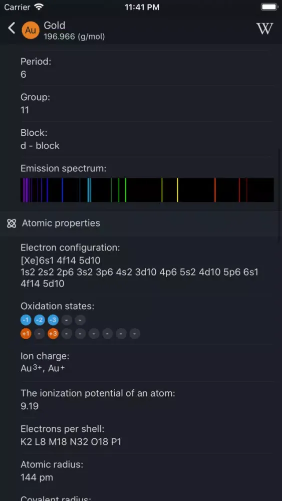 Ảnh chụp màn hình của Periodic table: chemistry 2019