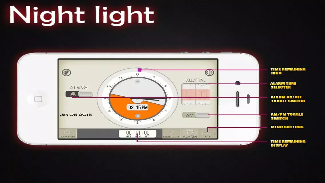 Tangkapan skrin Night Light + : Ultimate Nightstand and Alarm Clock