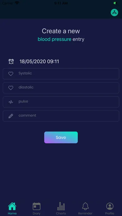 Captures d'écran de Blood pressure measure diary
