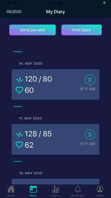 Captures d'écran de Blood pressure measure diary