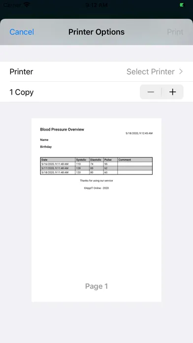 Captures d'écran de Blood pressure measure diary