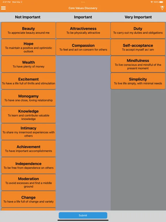 تصاویر Core Values Exercise iPad 