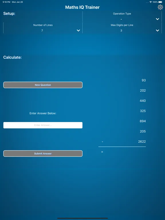 Maths IQ Trainer iPad  स्क्रीनशॉट