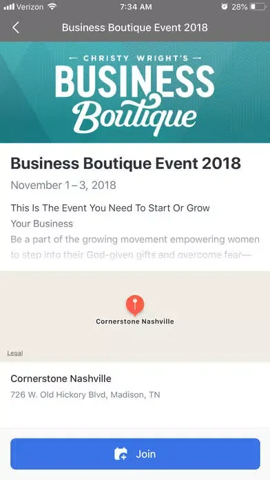 Business Boutique Events Screenshots