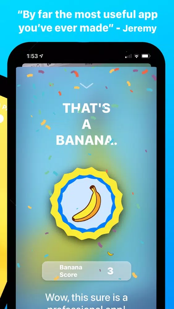 Tangkapan layar Banana - Scan. Peel. Eat.