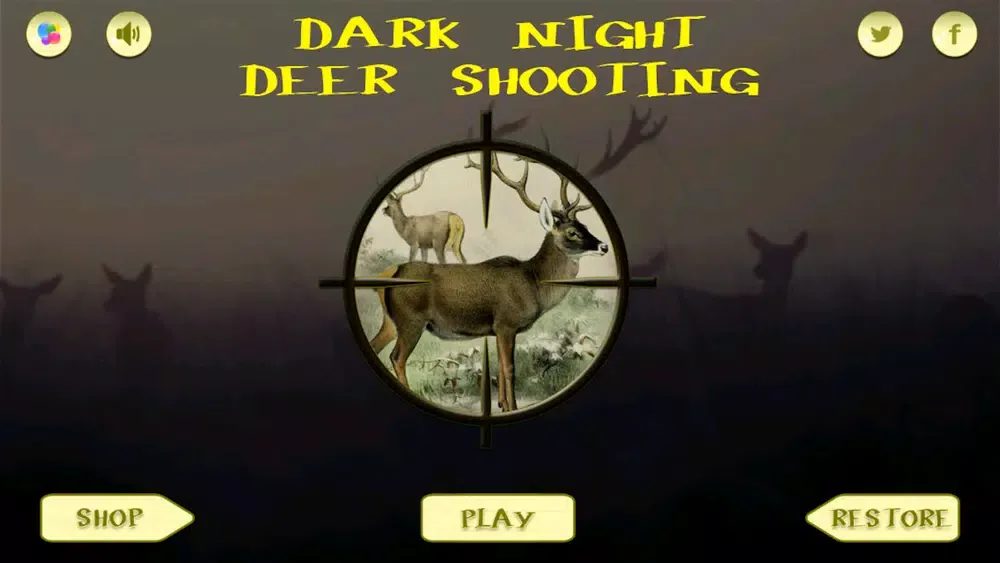 Tangkapan skrin Dark Night Deer Shooting