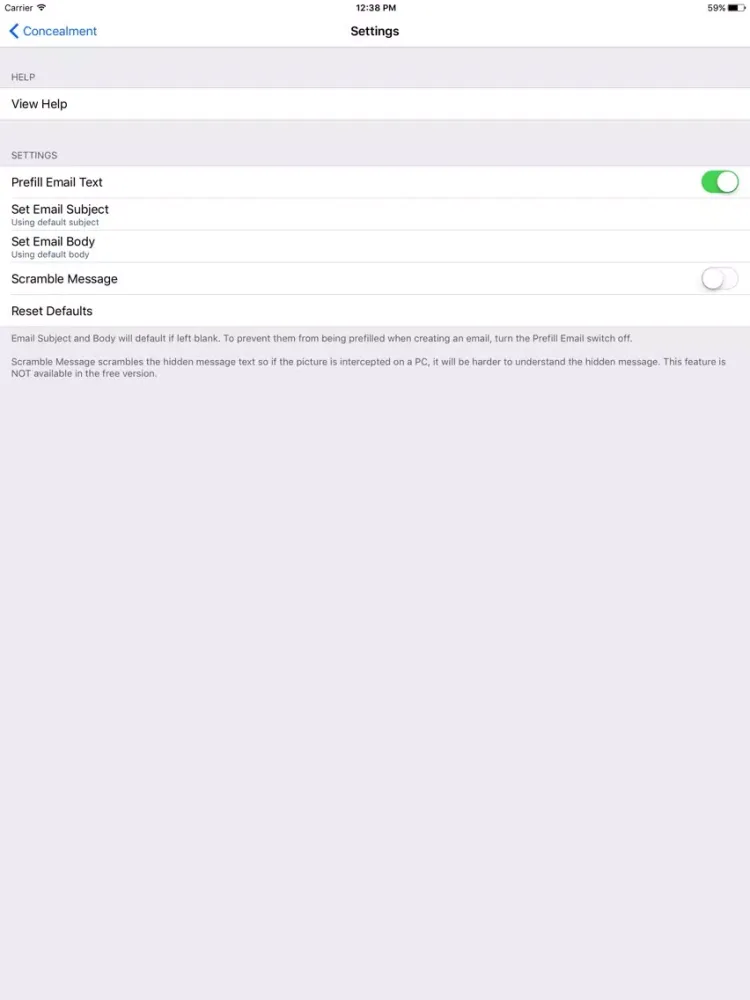 Concealment iPad  स्क्रीनशॉट