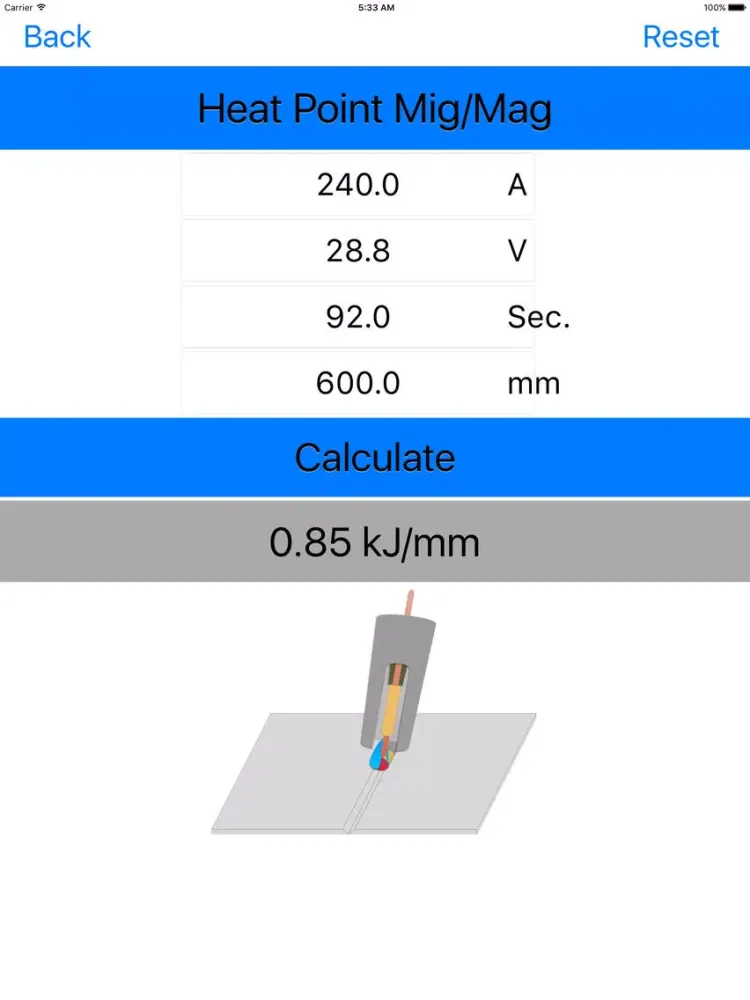 Screenshot di Welding Heat Point Calc iPad 