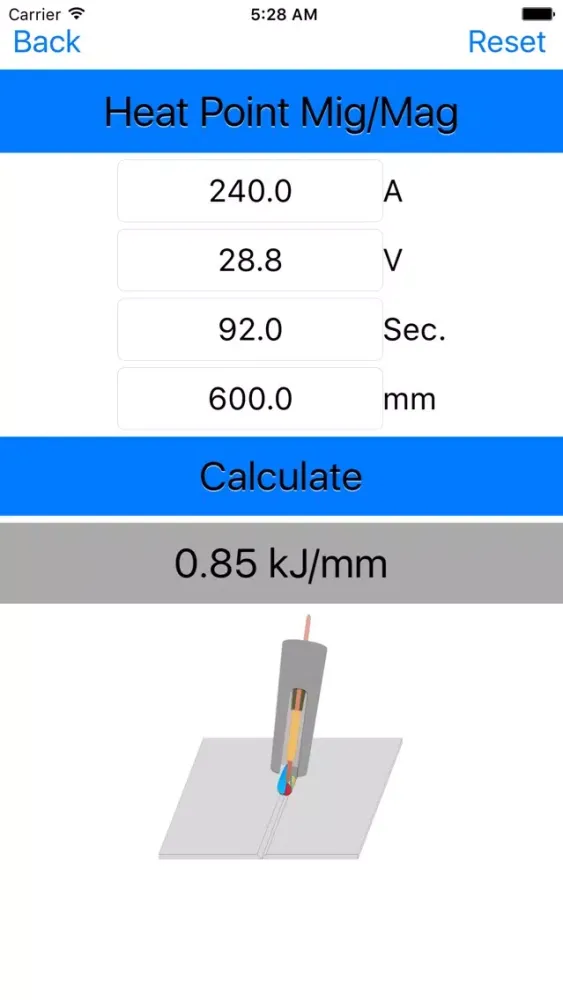 Screenshot di Welding Heat Point Calc