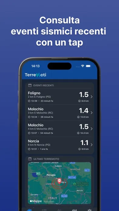 Screenshot di Terremoti in Tempo Reale