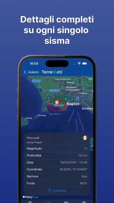 Screenshot di Terremoti in Tempo Reale