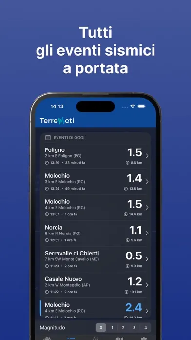 Screenshot di Terremoti in Tempo Reale
