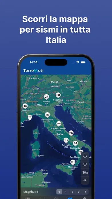 Screenshot di Terremoti in Tempo Reale