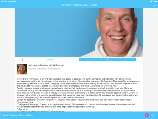 Capturas de pantalla de David Hoffmeister - ACIM iPad 