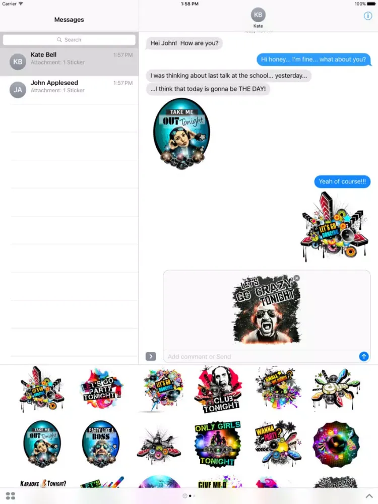 Let's Party Stickers for iMessages iPad  स्क्रीनशॉट