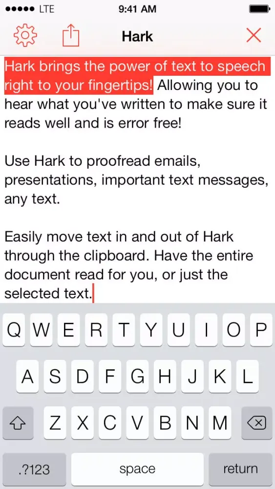 Hark - Quick Text to Speech سکرین شاٹس