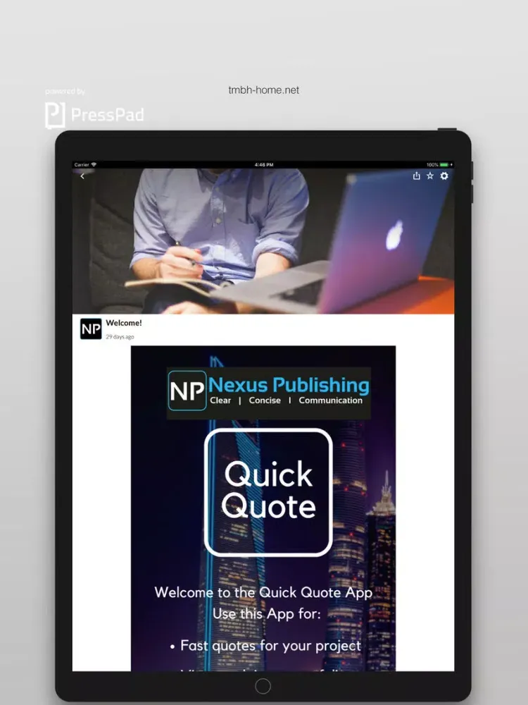 Capturas de pantalla de Quick Quote mobile iPad 