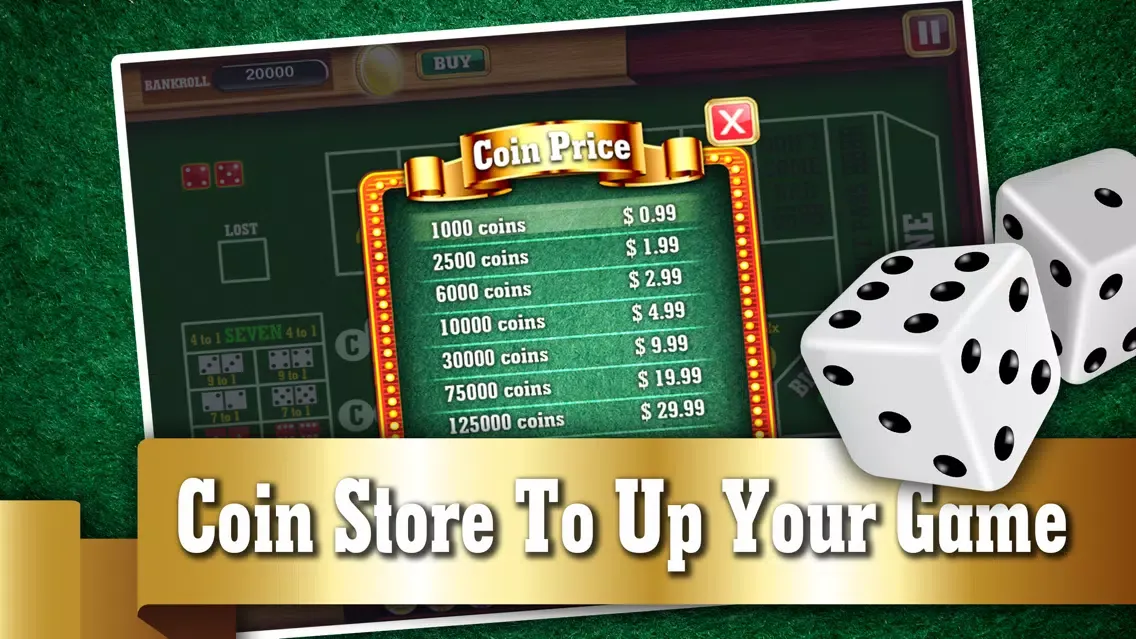 Monte Carlo Craps FREE - Addicting Gambler's Casino Table Dice Game Screenshots