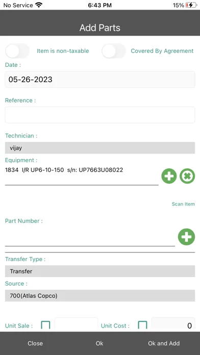 Vision RFS - UAT سکرین شاٹس