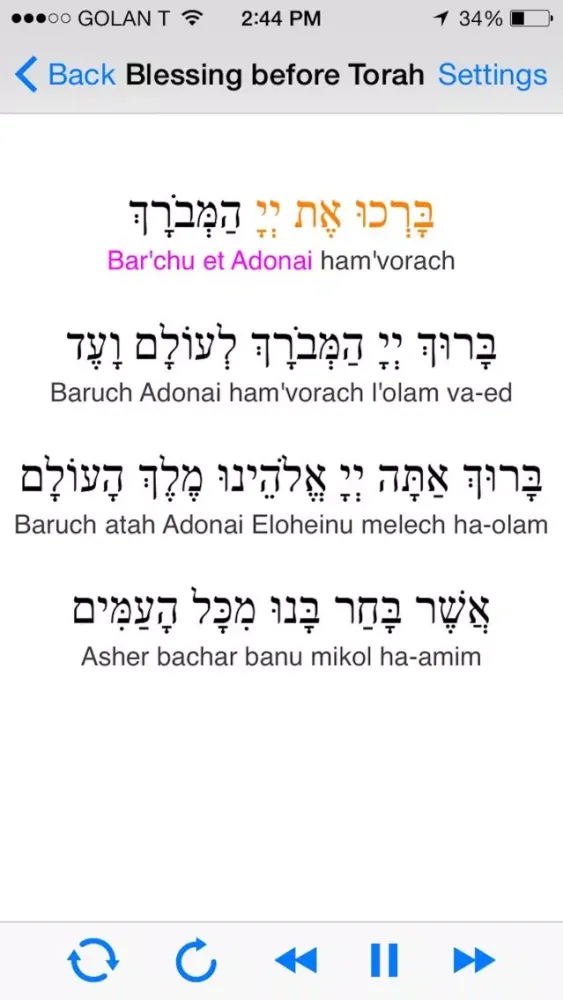 Capturas de tela do iBless Torah