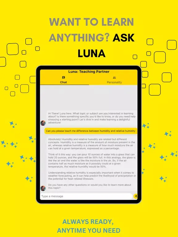 Luna AI: A Sassy Chatbot iPad  Screenshots
