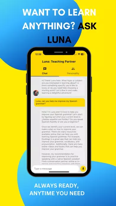 Luna AI: A Sassy Chatbot Screenshots