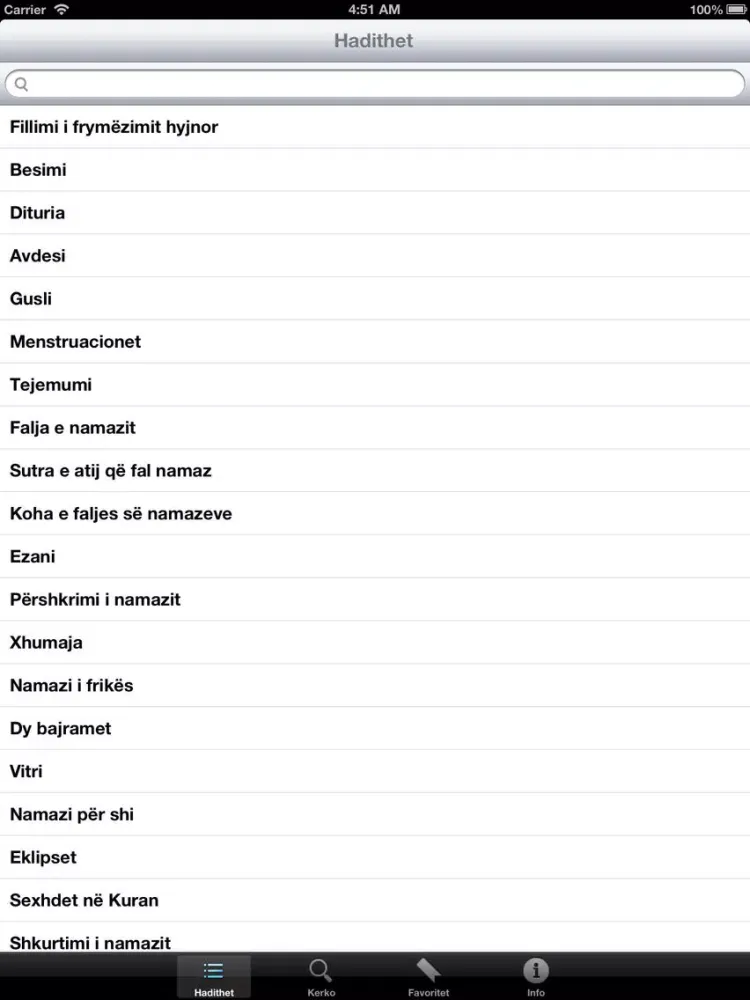 Hadithet e Buhariut iPad  Screenshots