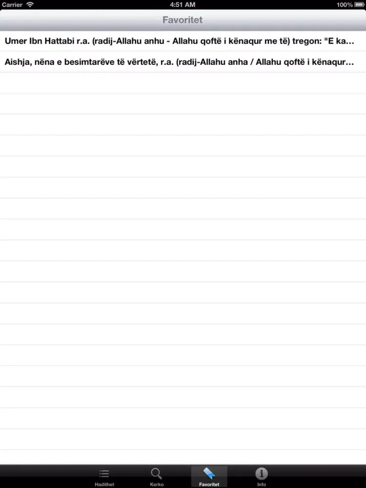 Hadithet e Buhariut iPad  Screenshots