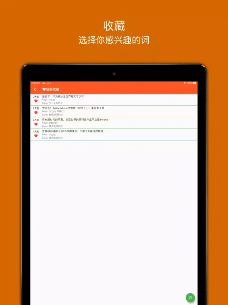 Capturas de tela do 有牛士-简约的新闻订阅提醒工具 iPad 