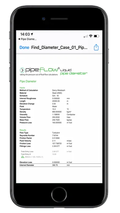 Pipe Flow Liquid Pipe Diameter स्क्रीनशॉट