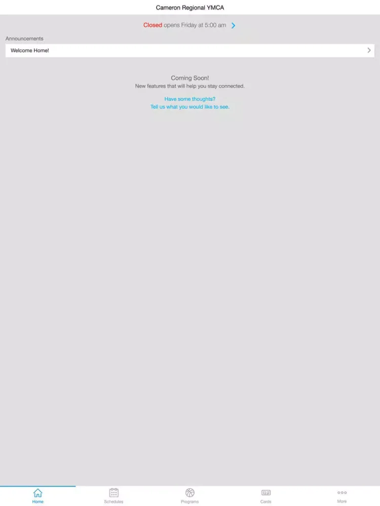 Ảnh chụp màn hình của Cameron Regional YMCA iPad 