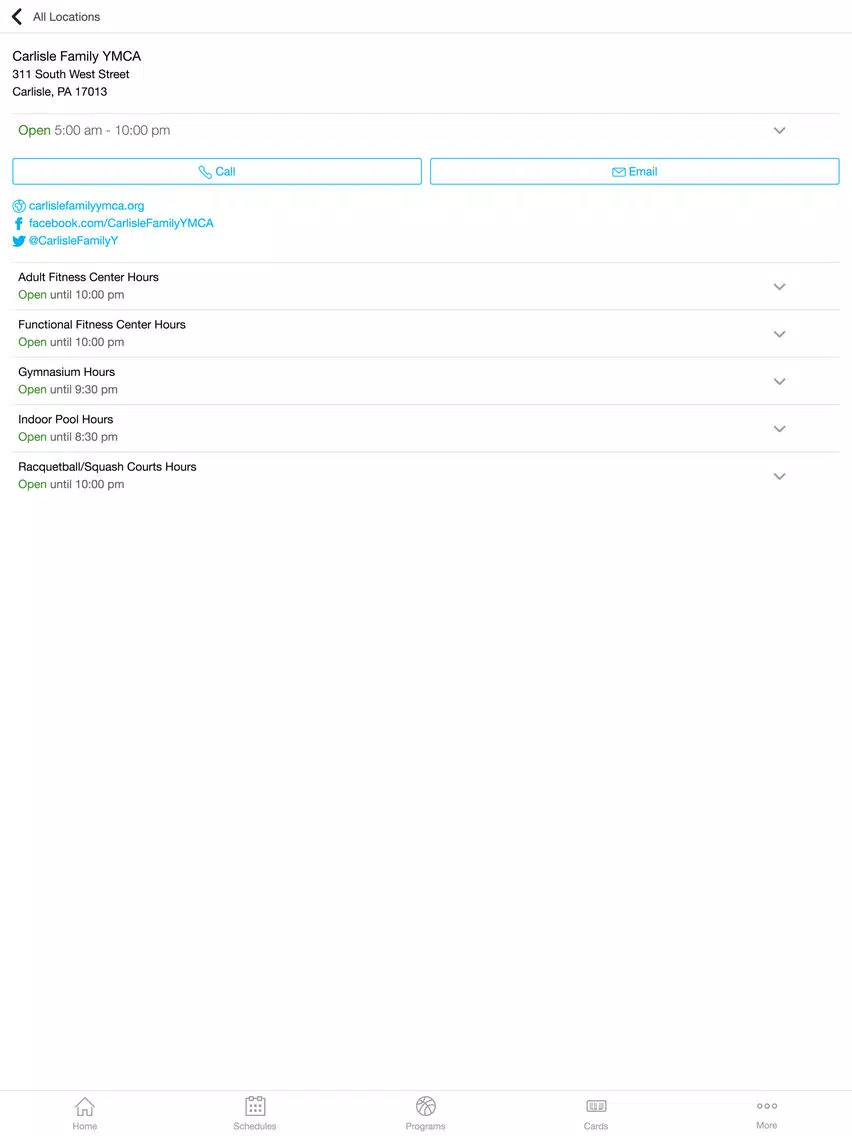 Carlisle Family YMCA iPad  スクリーンショット