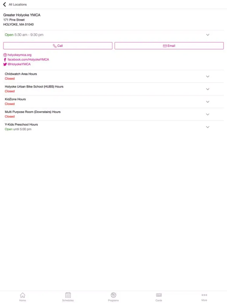 Greater Holyoke YMCA iPad  স্ক্রিনশট