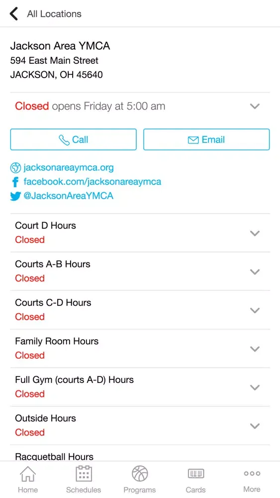 Jackson Area YMCA Screenshots