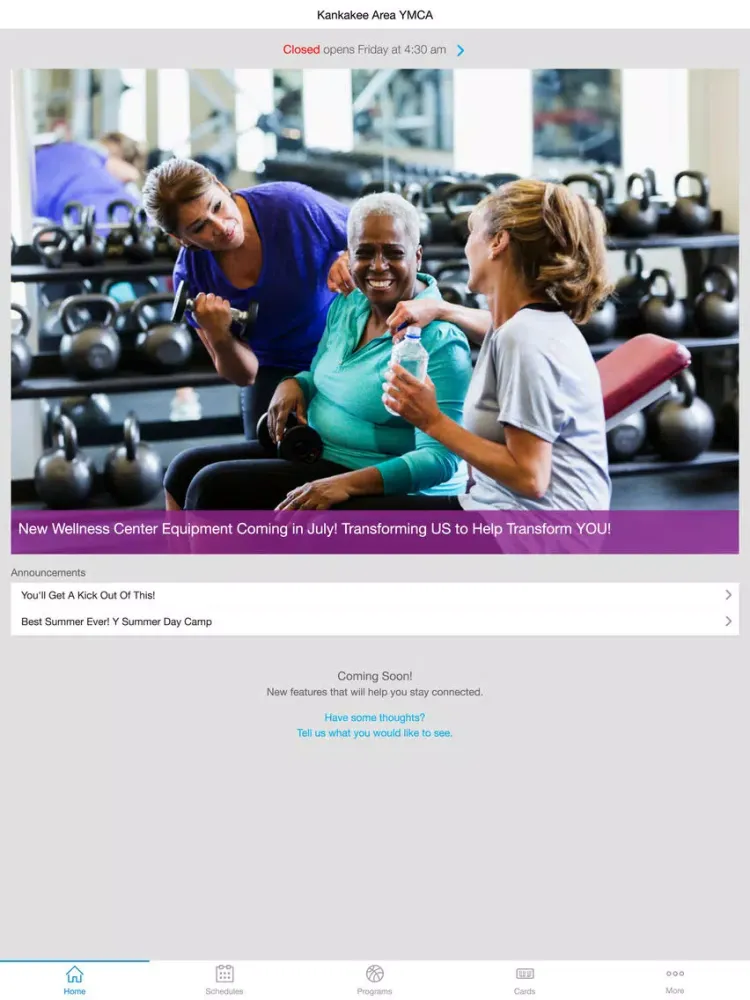 Tangkapan layar Kankakee Area YMCA iPad 