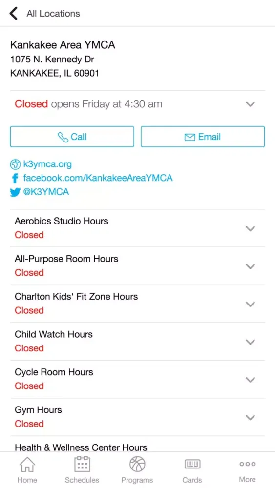 Tangkapan layar Kankakee Area YMCA