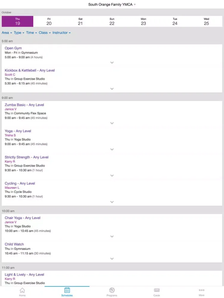 Ảnh chụp màn hình của YMCA of Middletown iPad 