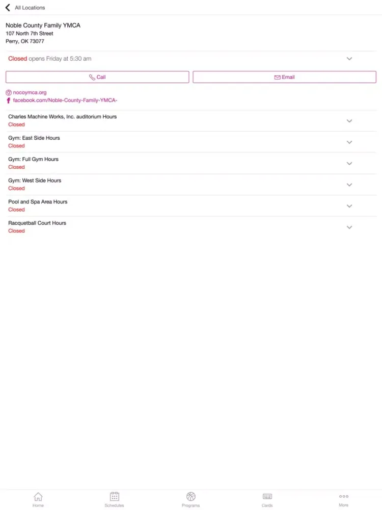 Noble County Family YMCA iPad 应用截图