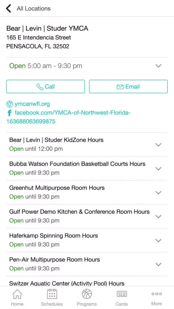 Zrzuty ekranu YMCA of Northwest Florida