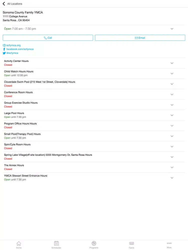تصاویر Sonoma County Family YMCA iPad 