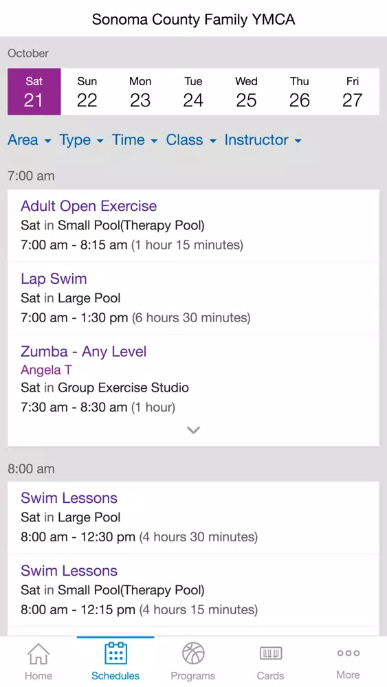 Ảnh chụp màn hình của Sonoma County Family YMCA